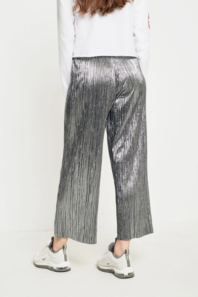 Light Before Dark Silver Metallic Plisse Culottes #2