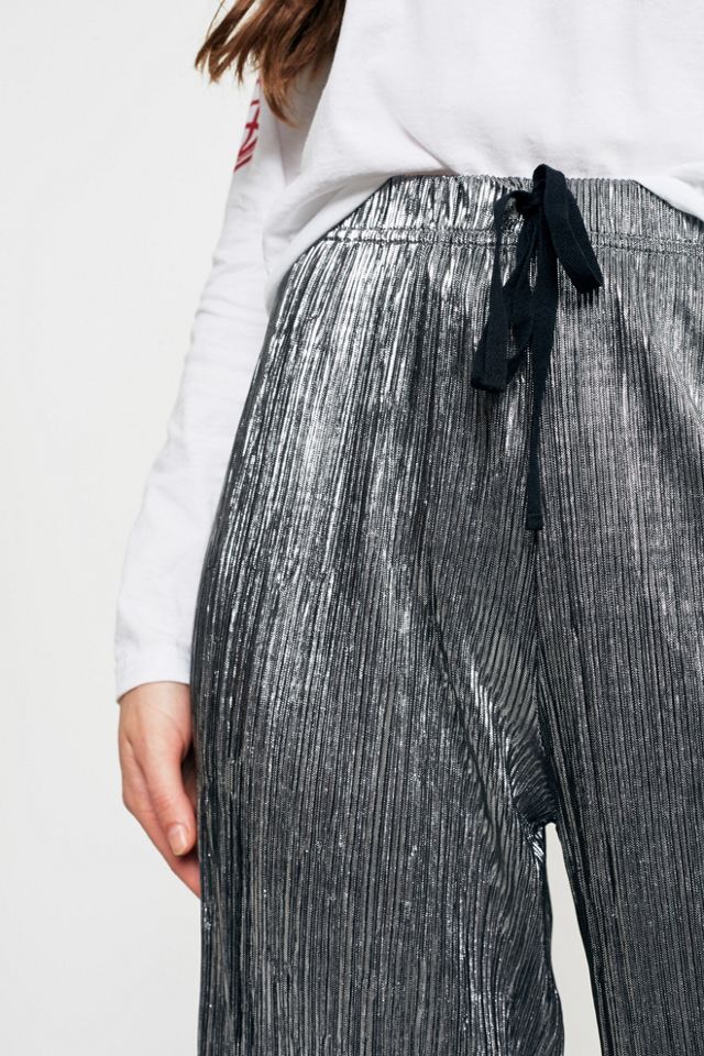 Light Before Dark Silver Metallic Plisse Culottes #3