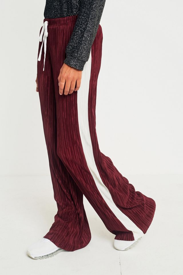 Pantalones Plisse de borgoña clara antes de la oscuridad y charco de marfil #1