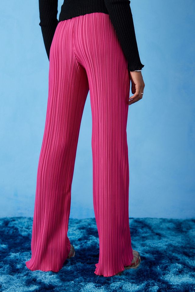 Pantalon droit plissé rose UO #3