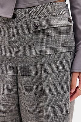 Pantalon court à jambe large à carreaux Suited Up BDG