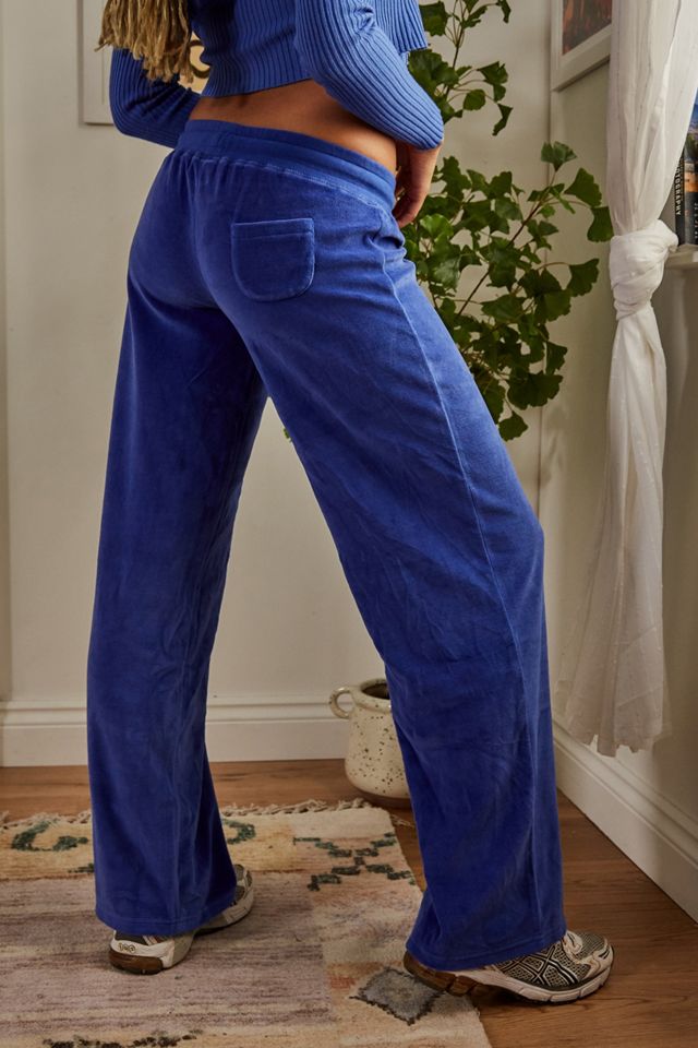 iets frans... - Pantalon de jogging large en velours bleu #3