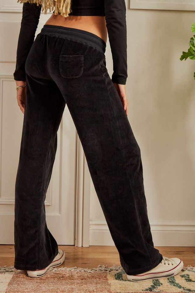 iets frans... Black Velour Track Pants #3