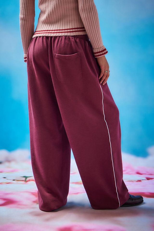 iets frans... Pantalons de jogging bouffants Harri bordeaux à passepoil #3