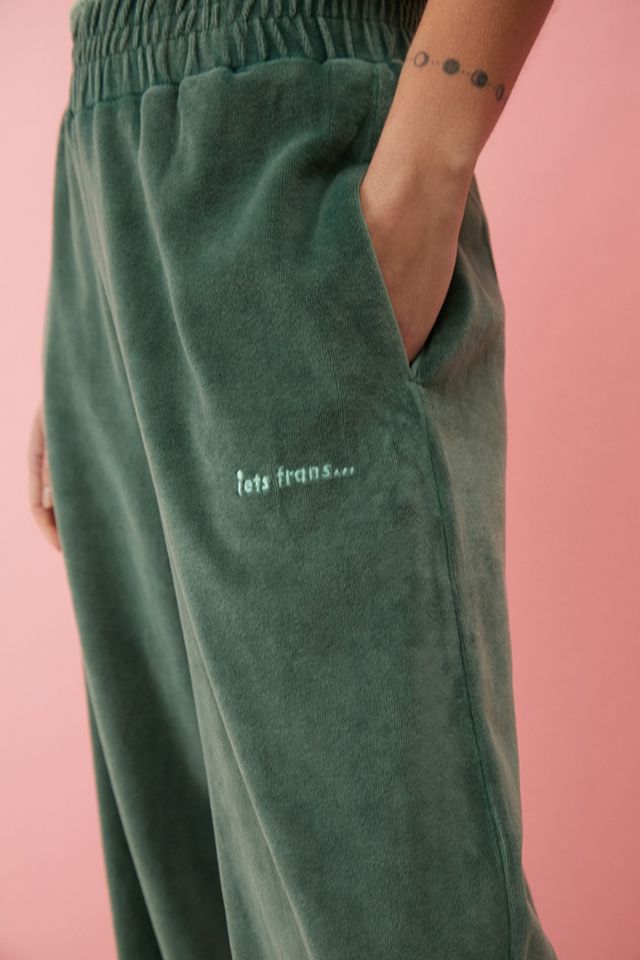 iets frans... – Samt-Jogginghose mit weitem Bein  #2