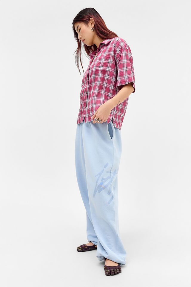 iets frans... Pantaloni da Jogging Ice Blue con Logo Script #1