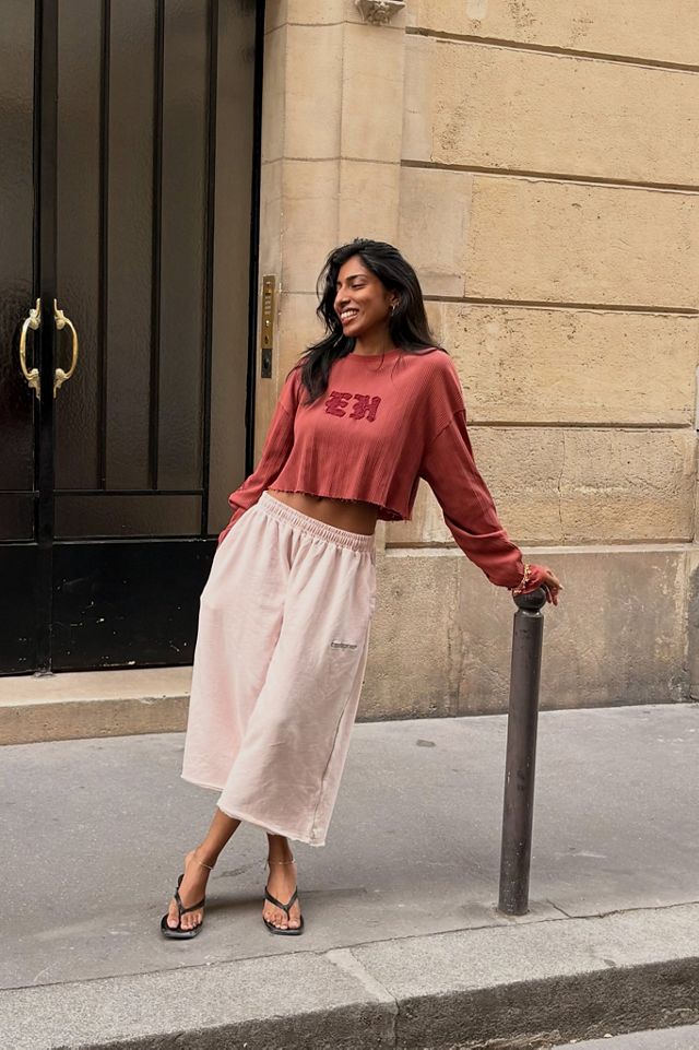 Pantalon de jogging court à ourlet brut Harri rose iets frans... #1