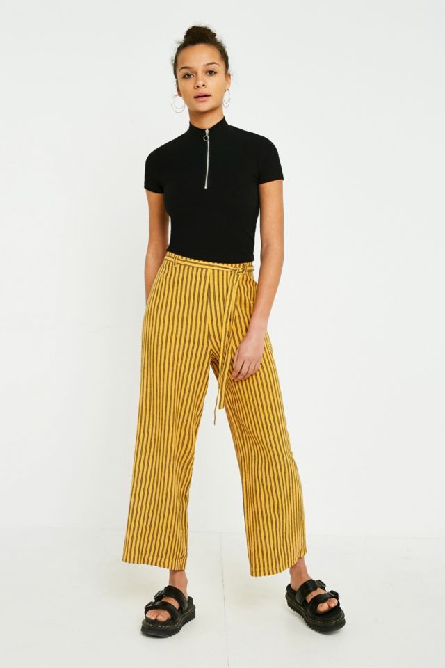 Yellow cheap striped trousers