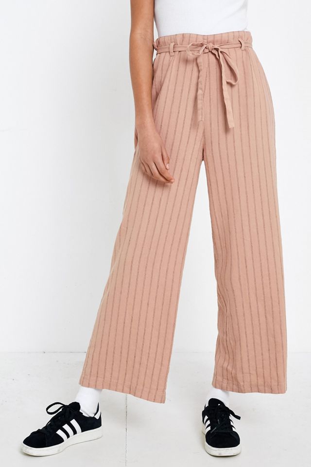 UO Pink Stripe Tie Culotte Trousers #1