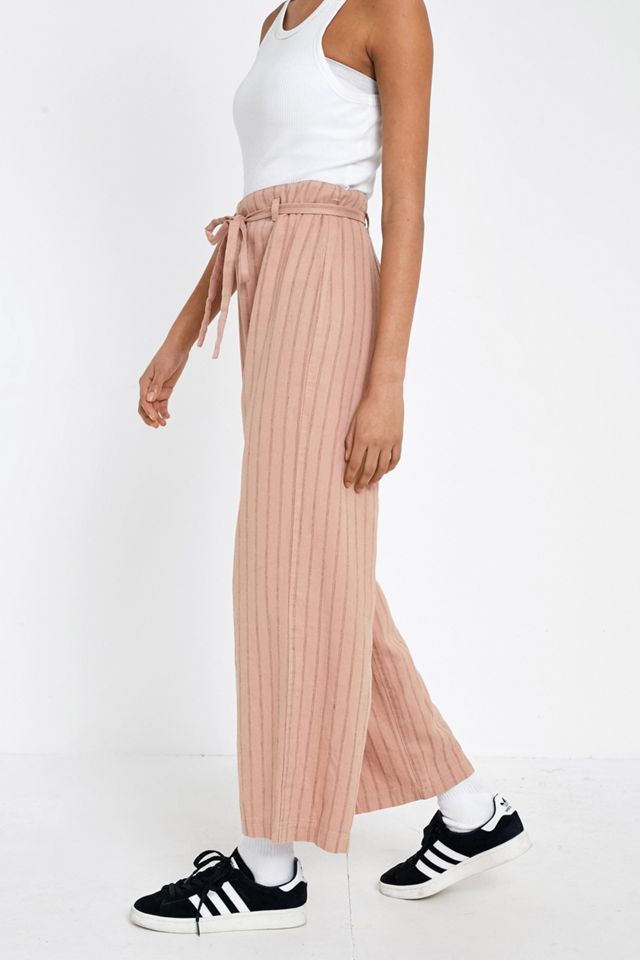 UO Pink Stripe Tie Culotte Trousers #2
