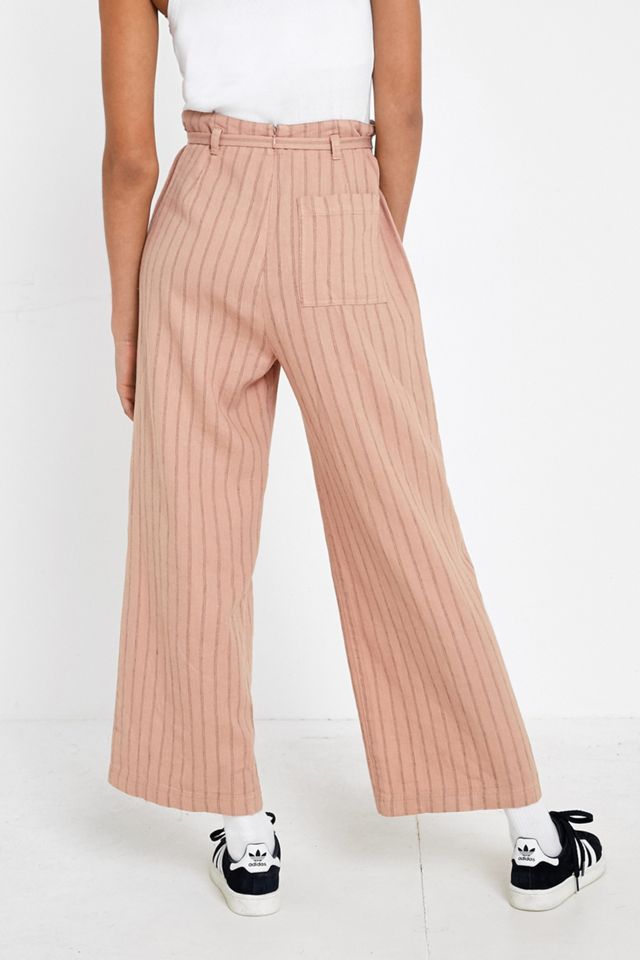 UO Pink Stripe Tie Culotte Trousers #3