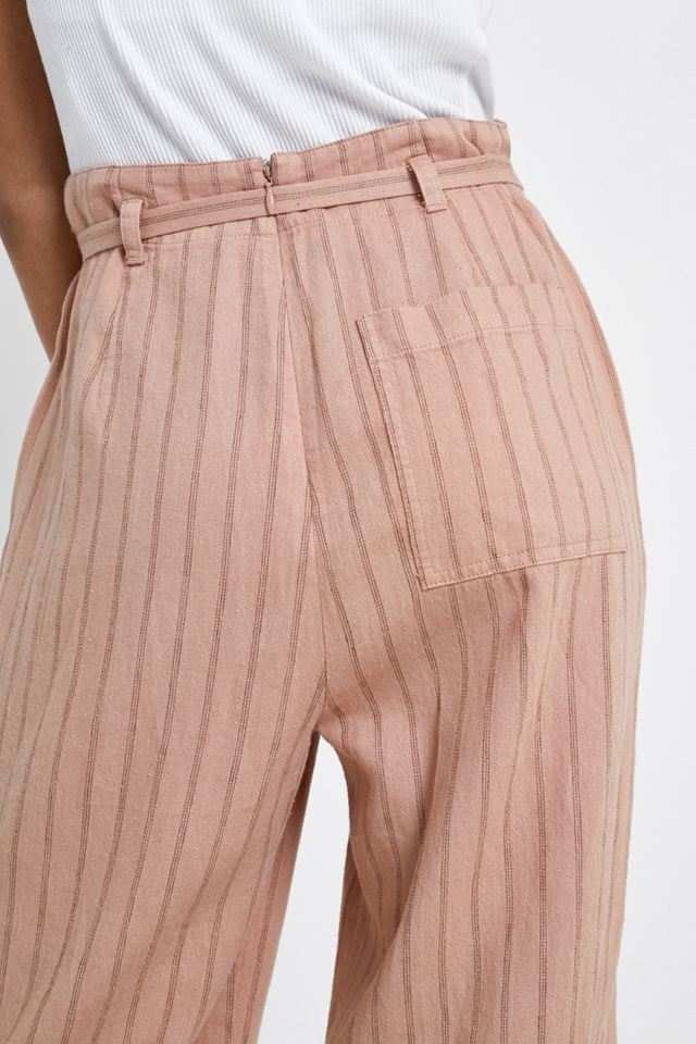 UO Pink Stripe Tie Culotte Trousers #4
