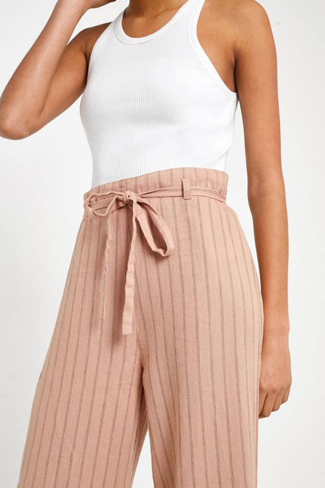 UO Pink Stripe Tie Culotte Trousers #5