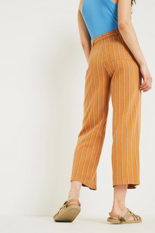 UO - Jupe-culotte nouée sur le devant à rayures moutarde #2