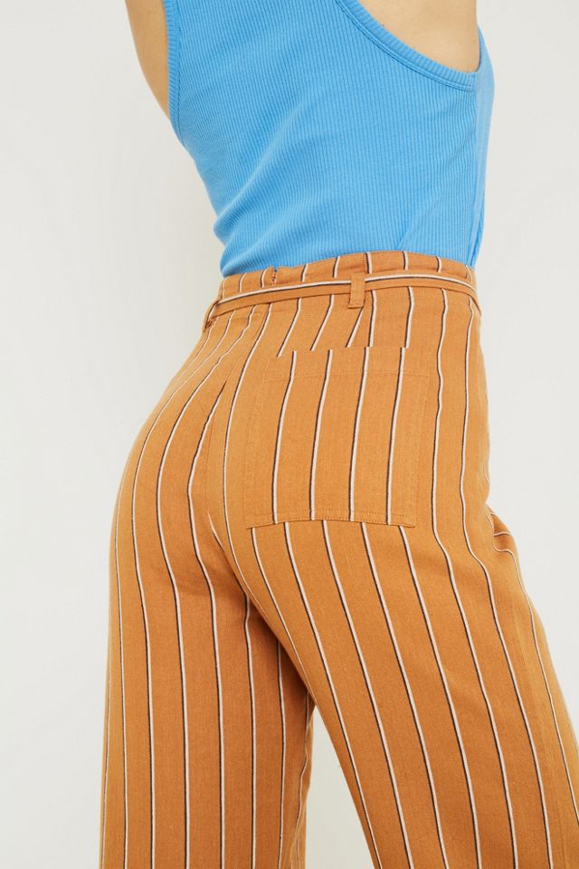 UO - Jupe-culotte nouée sur le devant à rayures moutarde #3