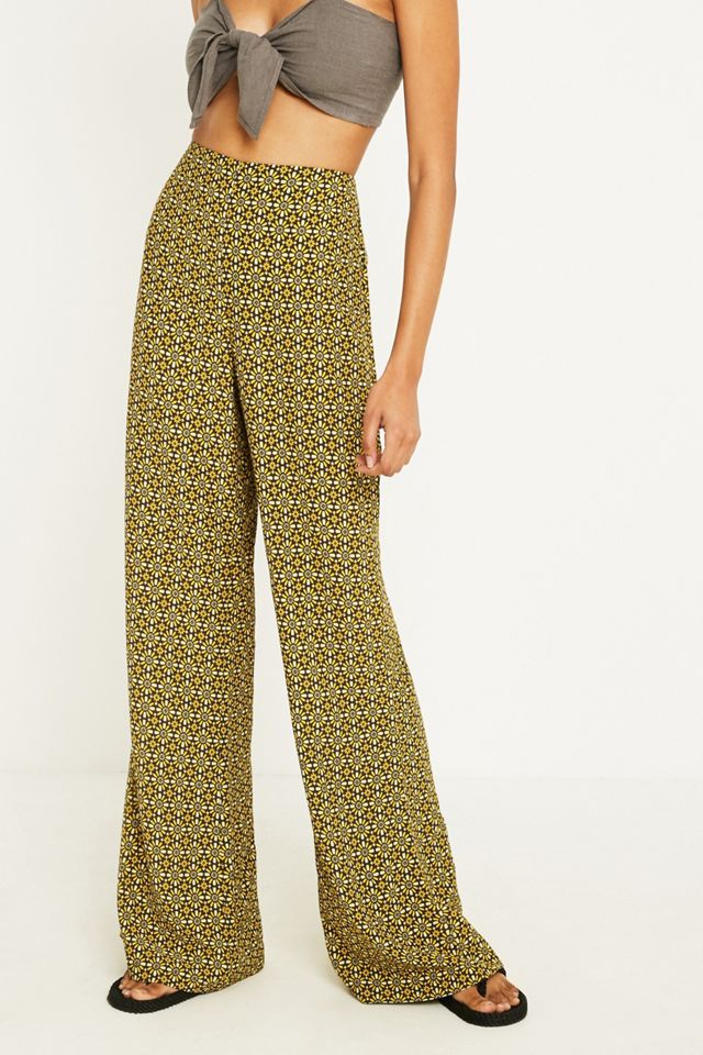 UO Geo Floral High-Rise Soft Flare Trousers #1