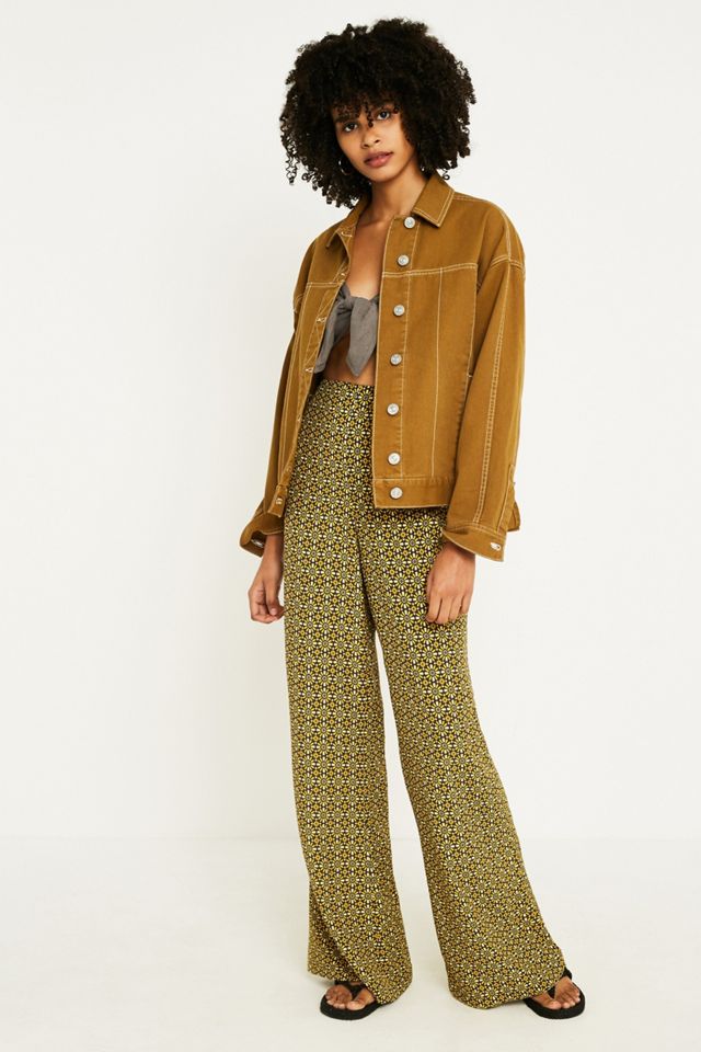 UO Geo Floral High-Rise Soft Flare Trousers #2