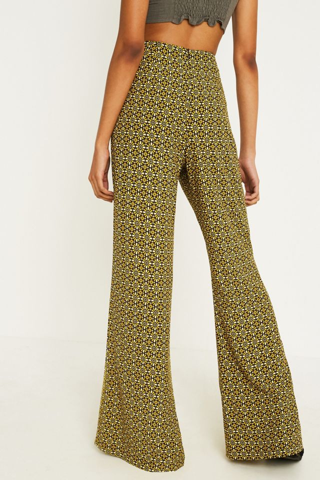 UO Geo Floral High-Rise Soft Flare Trousers #4