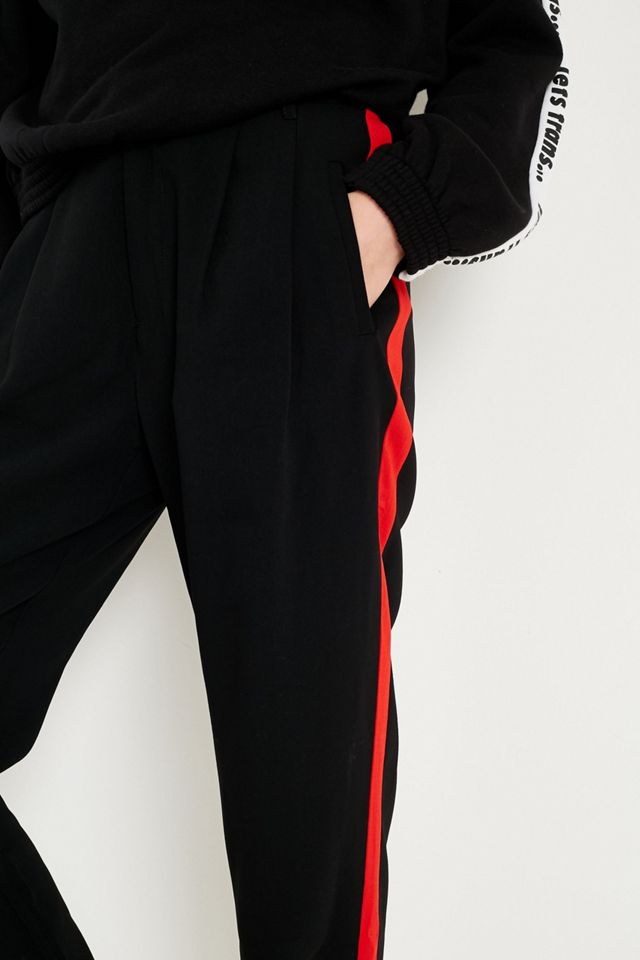 Light Before Dark Red Side Stripe Pleat Front Cocoon Trousers #5