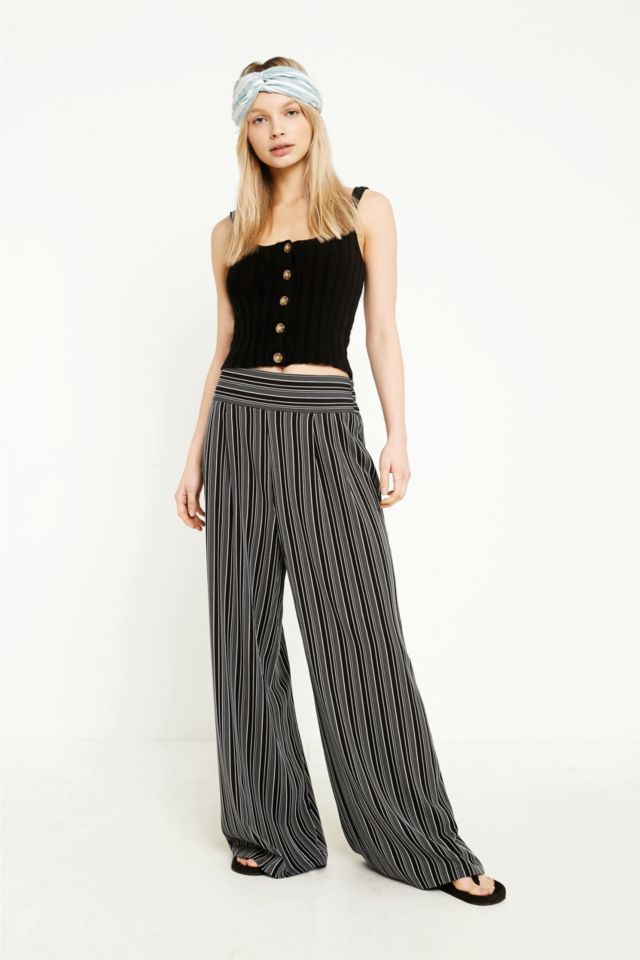 UO Striped Palazzo Wide-Leg Trousers | Urban Outfitters UK