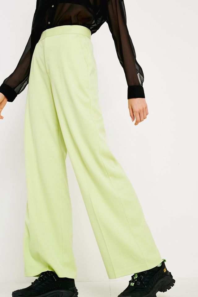 UO Fluorescent Yellow Twill Puddle Trousers #1