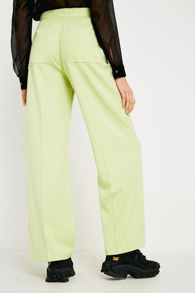 UO Fluorescent Yellow Twill Puddle Trousers #3