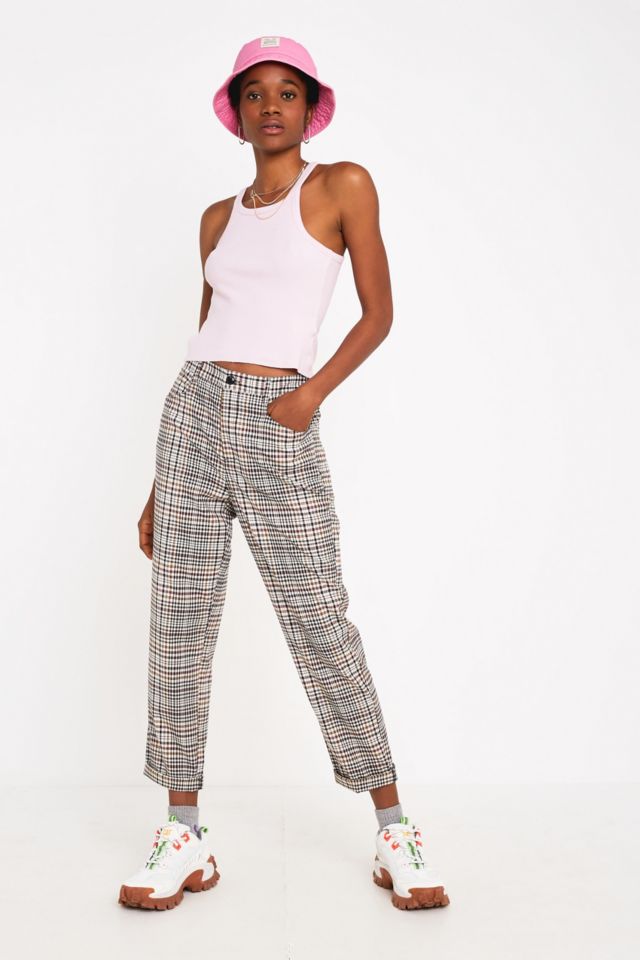 Checked cigarette clearance trousers