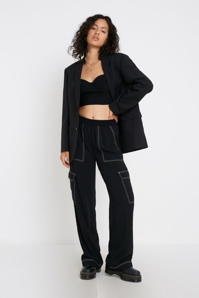 UO Moss Pull-On Puddle Trousers | Urban Outfitters UK
