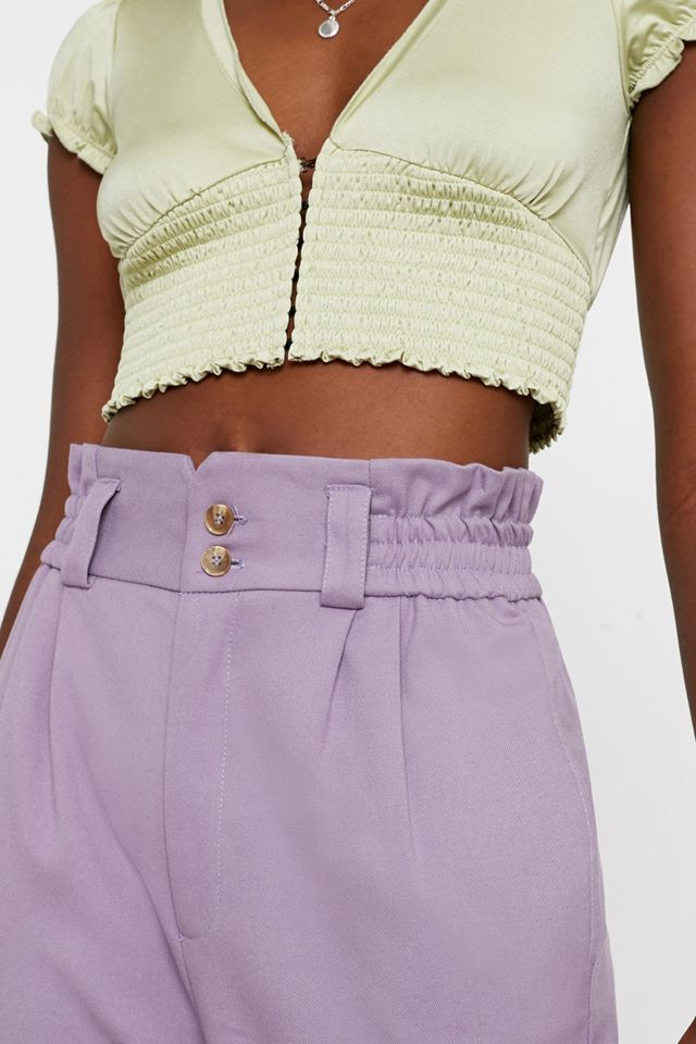 UO Ellie Lilac Paperbag Pantaloni vita #1