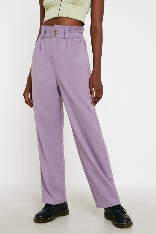 UO Ellie Lilac Paperbag Pantaloni vita #2