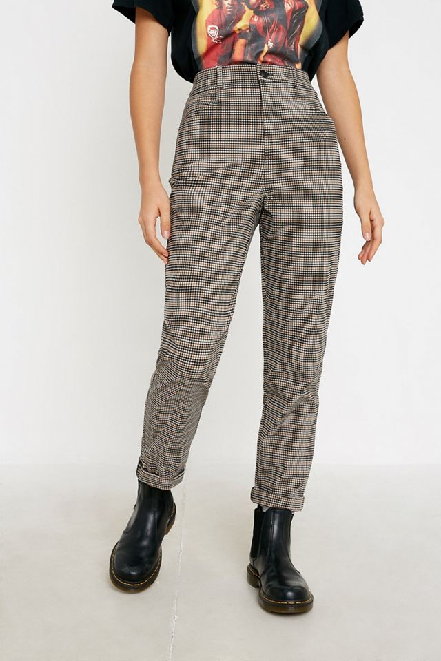 UO - Pantalon cigarette à carreaux marron #1