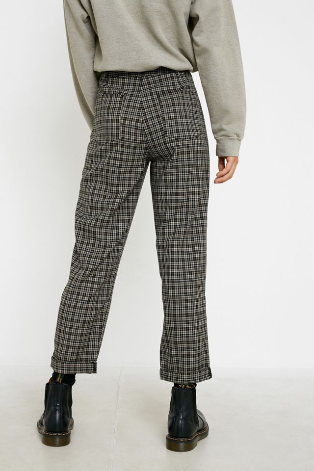 check cigarette trousers UO Check Slim Cigarette Trousers