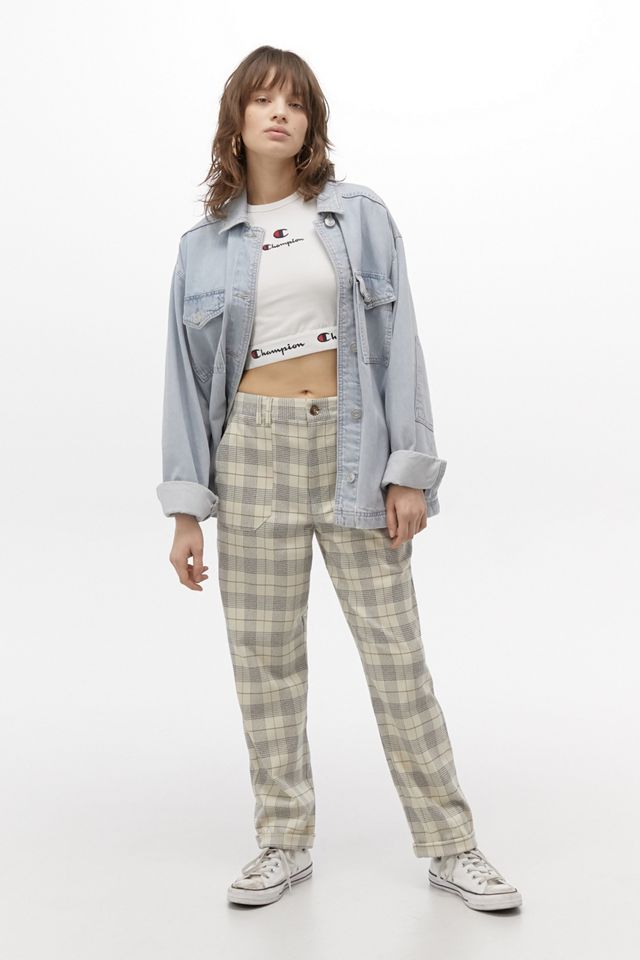 UO Monty Check Slim Cigarette Trousers
