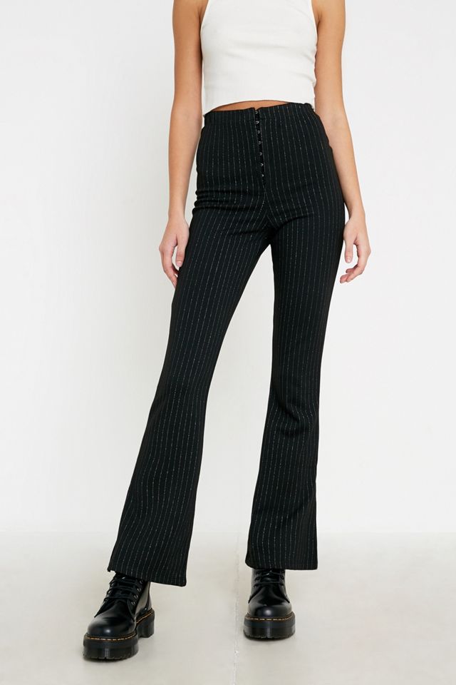 UO Glitter Pinstripe Hook & Eye Flare Trousers #2