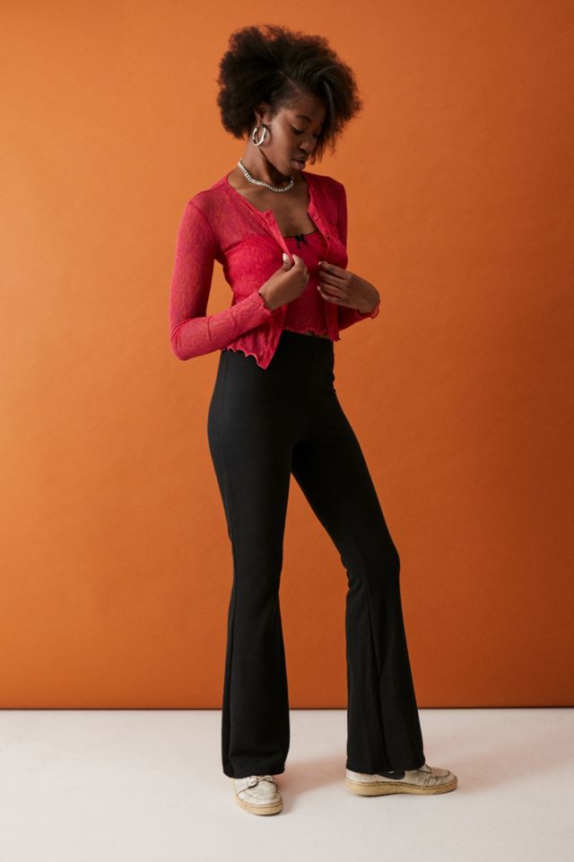 Ribbed Flare Trousers