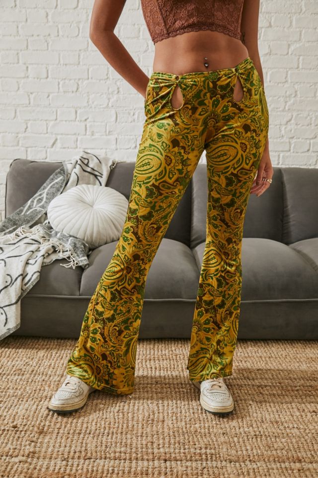 Urban Outfitters Archive Beauj Velour Rib Flare Trousers