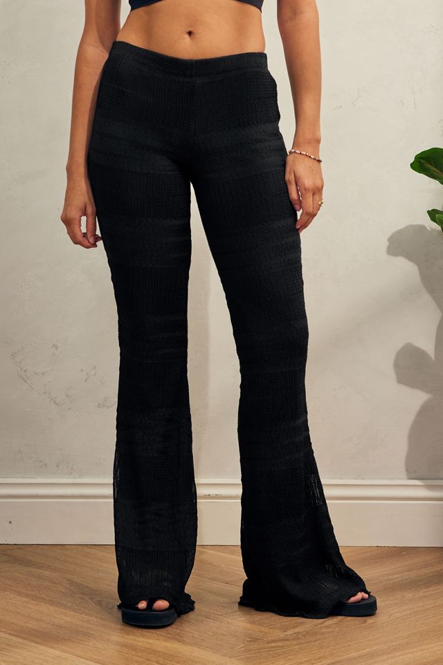 Crinkle Skinny Flared Trousers