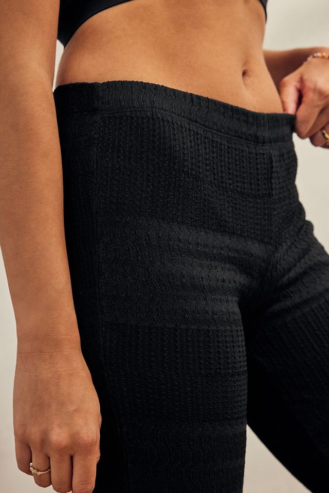 Black Crinkle Lace Flare Trousers #3