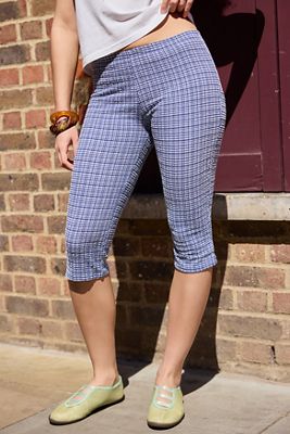 UO Check Seersucker Capri Trousers