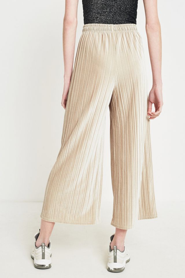 Light Before Dark Oyster Velvet Plisse Culottes #2