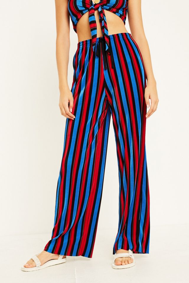 UO Stripe Plisse Puddle Pantaloni #1