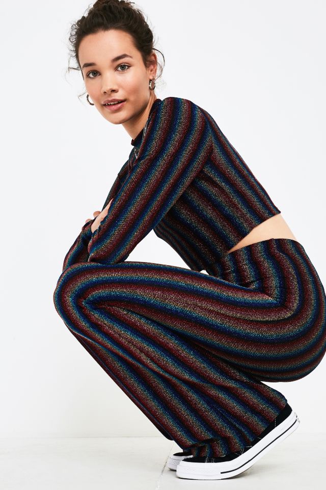 Rainbow stripe trousers best sale