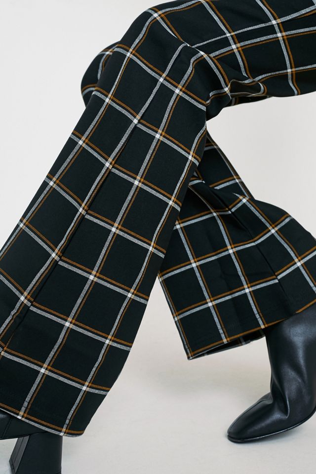 UO Pane Check Flared Trousers #1