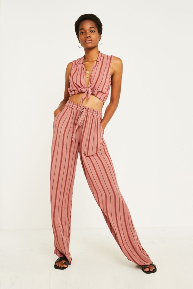 UO Pink Stripe Puddle Trousers