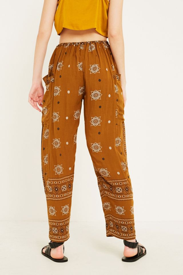 UO Marigold Scarf Print Drawstring Trousers #1