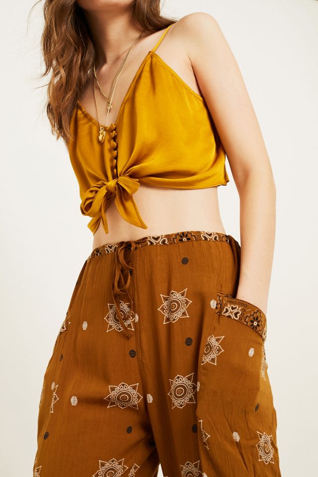 UO Marigold Scarf Print Drawstring Trousers #3