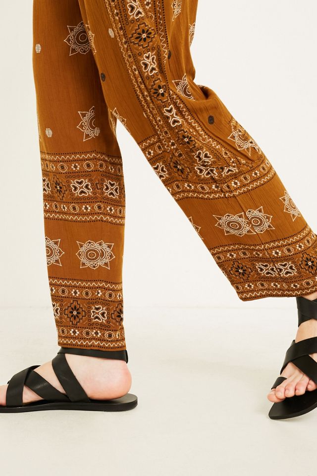 UO Marigold Scarf Print Drawstring Trousers #4