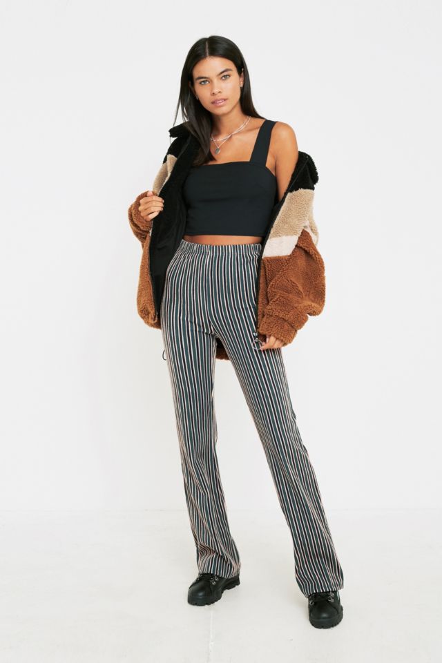 UO Vertical Stripe Flare Trousers | Urban Outfitters UK
