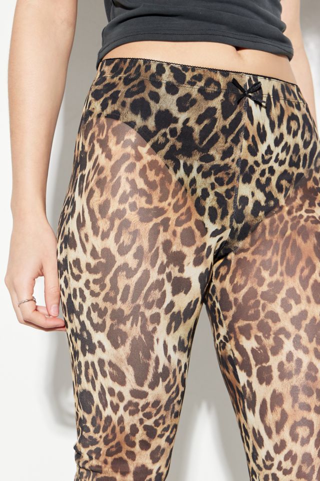 UO Leopard Print Mesh Capri Pants #2
