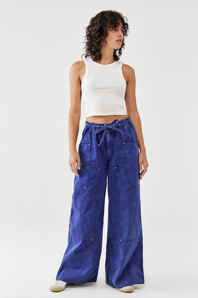 BDG Dark Blue Wide-Leg Cargo Pants #1